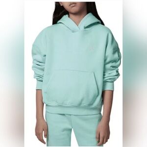 Jordan Nike Girls' Brooklyn Essentials Pullover Hoodie- small blue‎ / turquoise